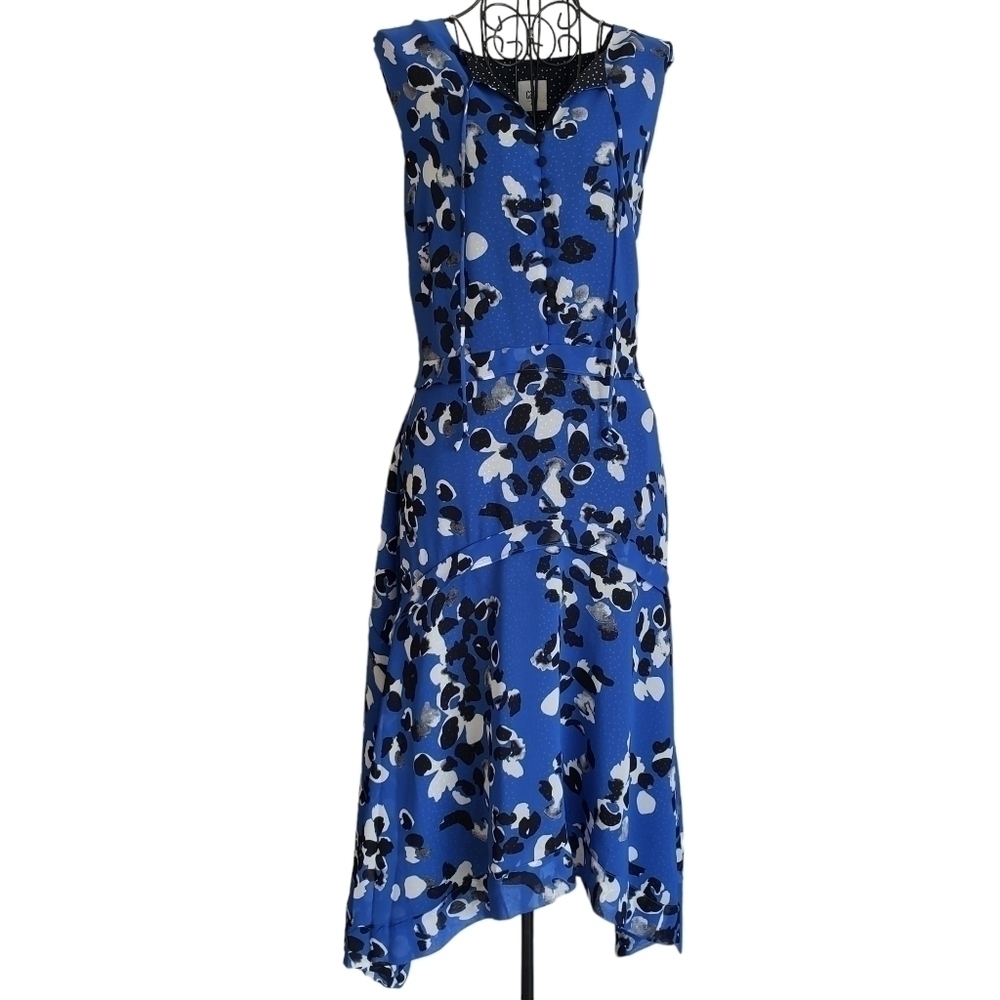 🔥CABI #5576 Untamed Electric Blue Floral Dress, Size M - Picture 4 of 8